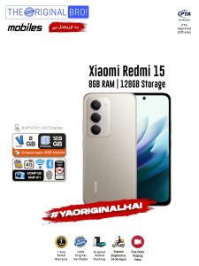 Redmi 15 - 8GB RAM - 128GB Storage - Grey - Easy Monthly Installments - PTA Approved - 1 Year Brand Warranty - The Original Bro Mobiles - TOB73